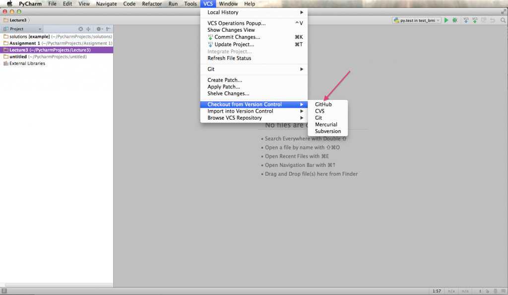 PyCharm->VCS